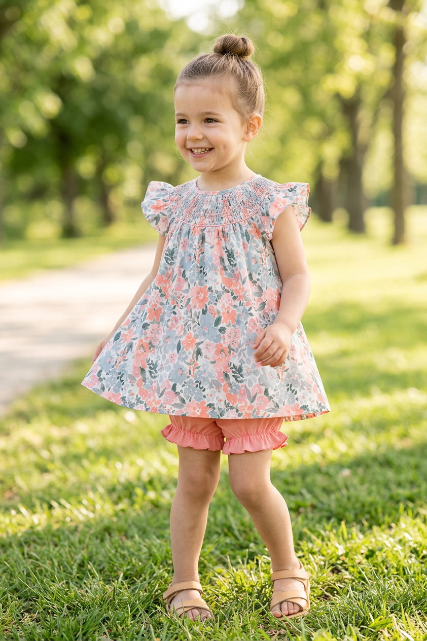 Conjunto Floral colores pasteles con Bloomer