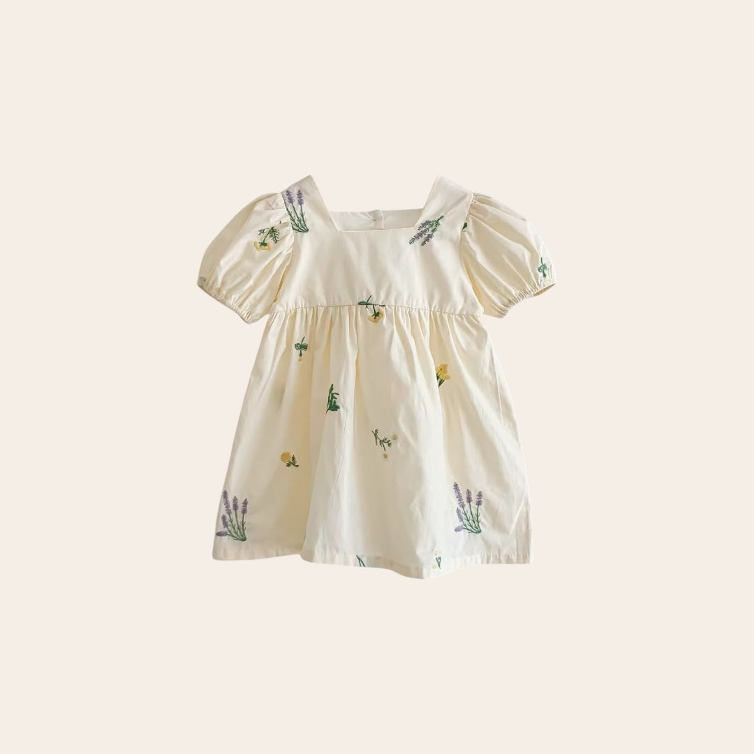 Traje Crema Floral de Algodón