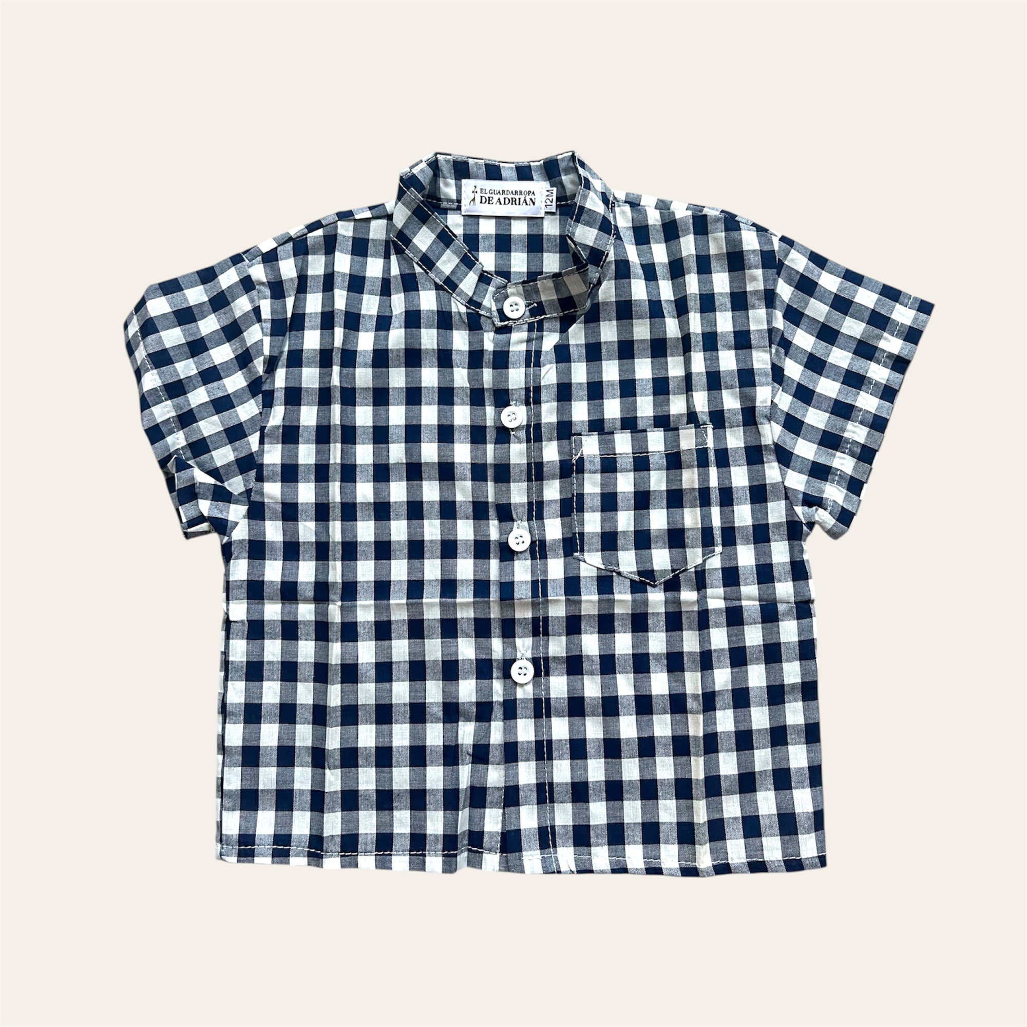 Camisa de Niño Cuadros Azul Marino