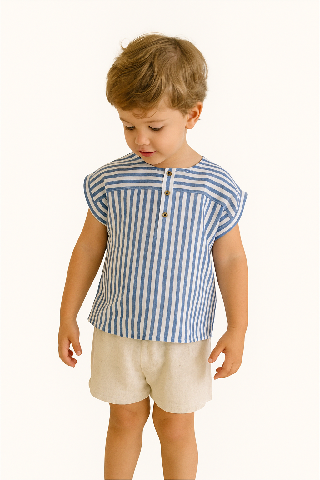 Camisa de Hilo Rayas Azules