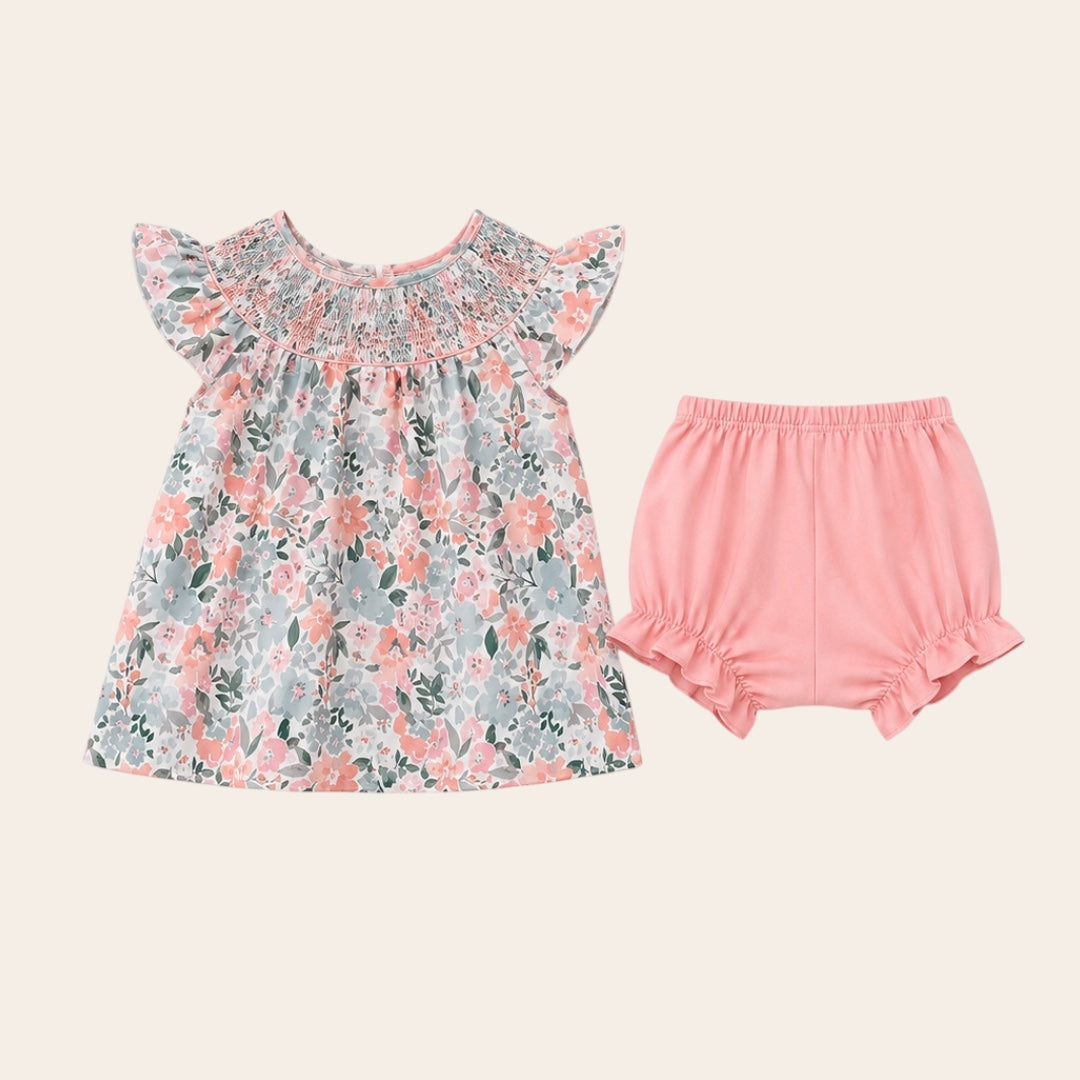 Conjunto Floral colores pasteles con Bloomer